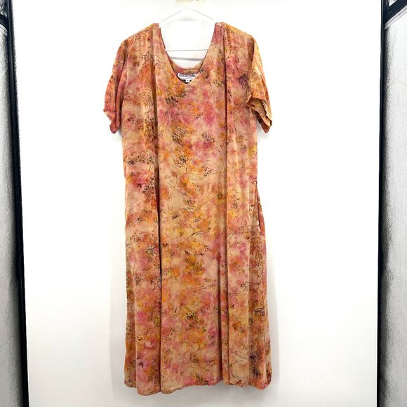 Eagle Ray Traders Dresses & Skirts - Vintage Eagle Ray Traders Floral Multi Color Rayon Midi Dress Women's 3X